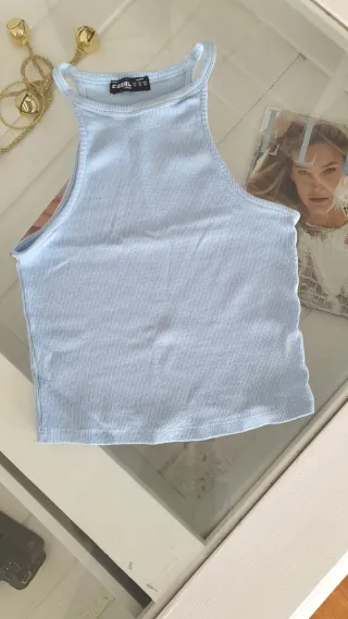 Crop top azul mujer talla XL