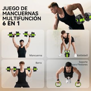 Mancuernas Ajustables 20kg 6 en 1