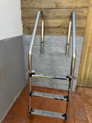Escalera Piscina 3 Peldaños Acero Inoxidable