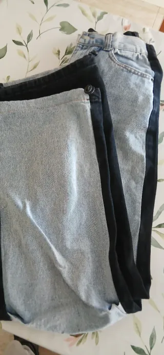 Pantalón vaquero mujer bicolor