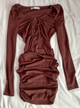 Vestido marrón Pull&Bear XS.