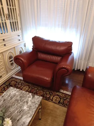 Sofá de Piel Marrón Calidad Superior