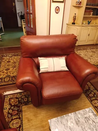 Sofá de Piel Marrón Calidad Superior