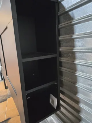 Cabecero negro cama 135 cm con almacenaje