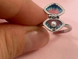 Anello Argento 925 Conchiglia Apribile