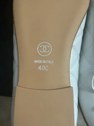 Sandalia Chanel Bailarinas Blancas Mujer