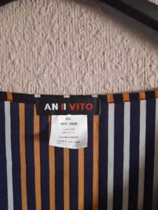 Blusa ANNA VITO rayas azul y naranja Talla SG
