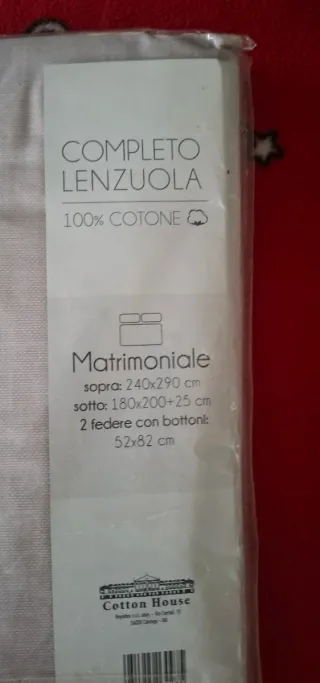 Completo Lenzuola Matrimoniali Nicoletta Cotone