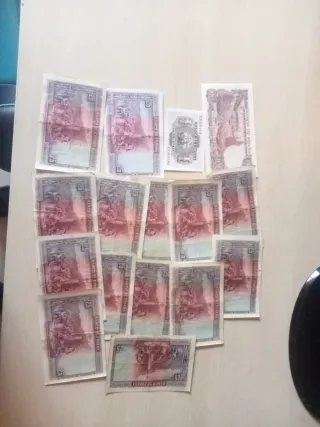 Billetes antiguos españoles 25 y 100 pesetas