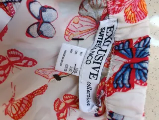 Mono blanco mariposas T.XL