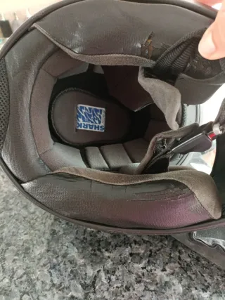 Casco Integral Shark Plata y Azul