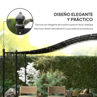 Pérgola de Pared 3x6m Techo Inclinado