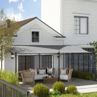 Pérgola de Pared 3x6m Techo Inclinado