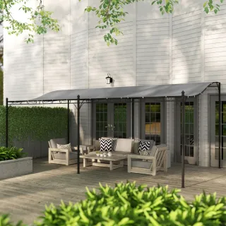 Pérgola de Pared 3x6m Techo Inclinado