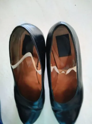 Zapatos de baile tacón, piel auténtica negro T41