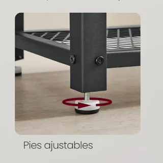 Zapatero banco - estantería en Roble y Negro