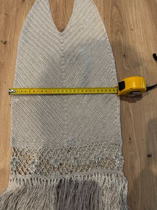 Top Mango plateado con flecos XS