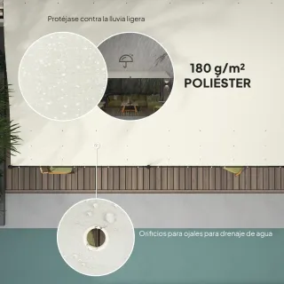 Pérgola de pared 3x6m con techo inclinado