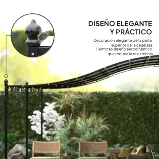Pérgola de pared 3x6m con techo inclinado