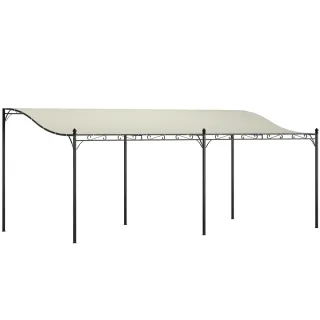 Pérgola de pared 3x6m con techo inclinado
