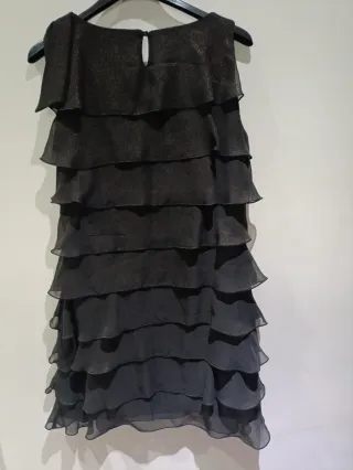 Vestido C'altamoda volantes S negro