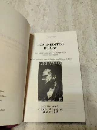 Pio Baroja Los inéditos de "Hoy"