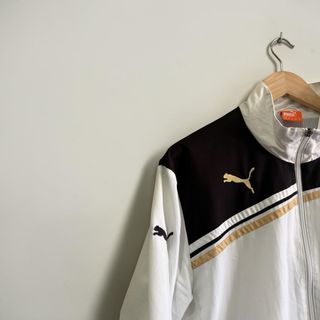 Chaqueta Puma Futbol Vintage Blanca y Negra