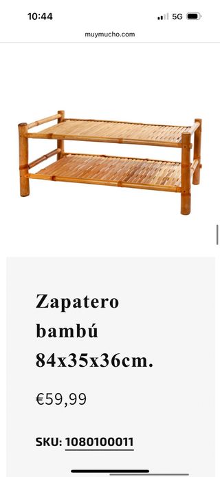 Zapatero de bambú 84x35x36cm