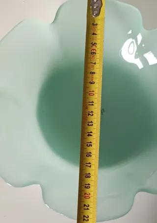 Plato decorativo  vintage cristal Cive verde azula