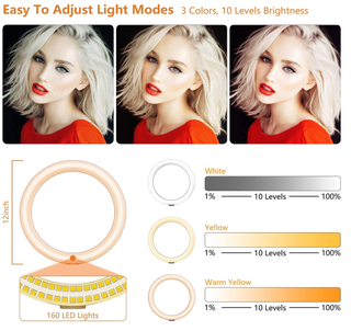 Aro de luz LED 12" con trípode y mando Bluetooth