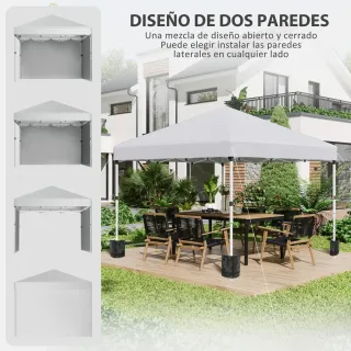 Carpa Plegable 3x3m con 2 Paredes