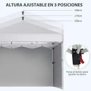 Carpa Plegable 3x3m con 2 Paredes