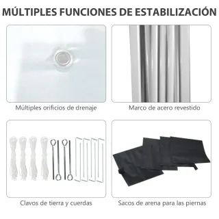 Carpa Plegable 3x3m con 2 Paredes