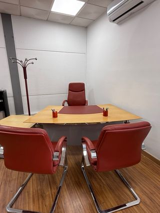 Conjunto de oficina completo en piel roja