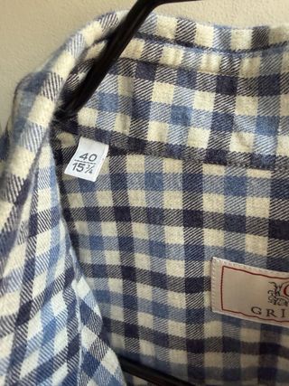 Camisa Grigio cuadros hombre