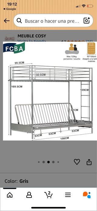 Literas de metal con colchones