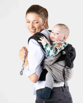 Mochila Portabebés Emeibaby Easy Gris/Negro