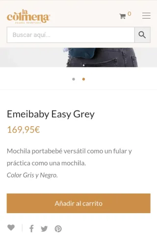 Mochila Portabebés Emeibaby Easy Gris/Negro