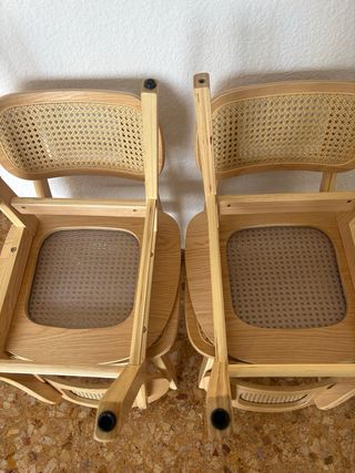 Pack 4 Sillas Madera Natural y Ratán Nórdicas 199€