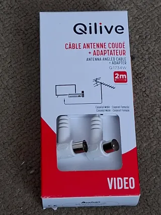 Cable Antena Qilive 2m Angulado Blanco