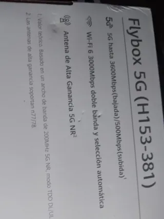 Router Flybox 5G WiFi 6 H153-381