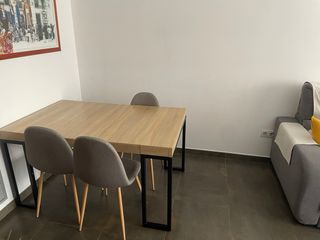 Mesa consola estilo industrial madera y metal