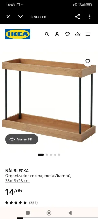Organizador Cocina Bambú Nalblecka Ikea