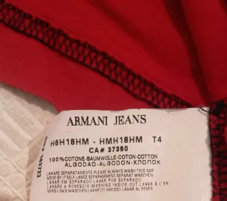 Armani Jeans - T-Shirt Donna in Cotone Rossa (L)