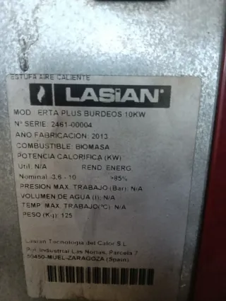 Estufa de pellets Lasian