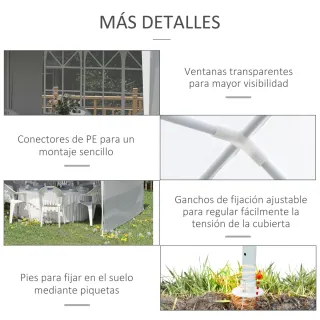 Carpa Jardín 6x3m con 4 Paredes