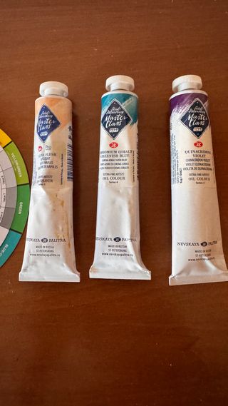 Set Pinturas Óleo profesional y Círculo cromático