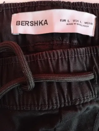 Pantalón Cargo Bershka Negro Hombre