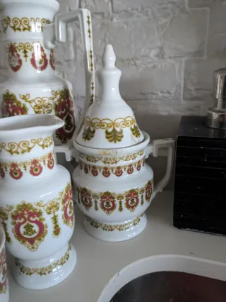 Juego de café porcelana 12 servicios arabesco