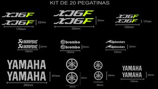 Kit 20 Pegatinas Yamaha XJ6F en dos colores